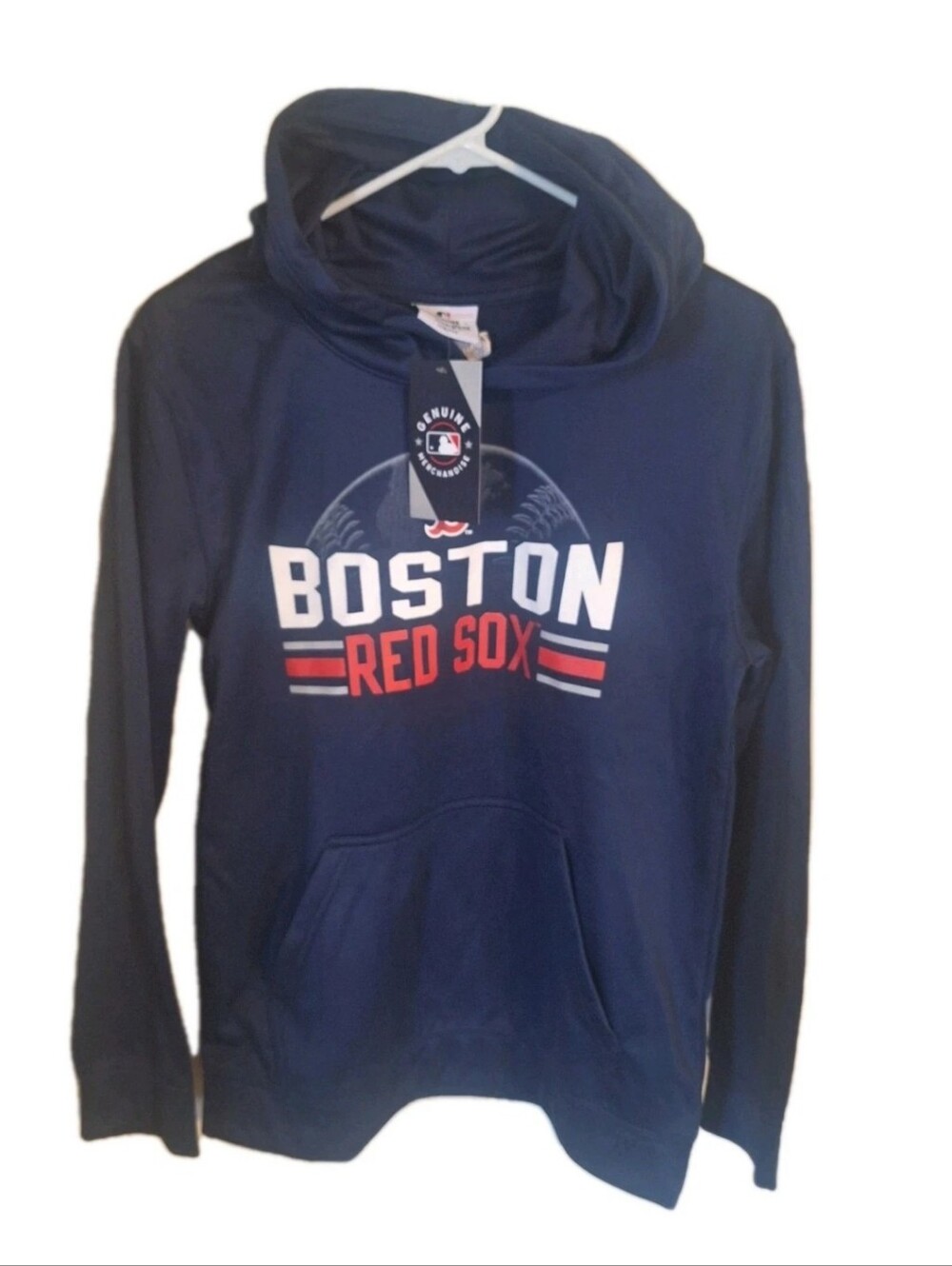 Genuine Merchandise MLB Boston Red Sox Logo Navy Hoodie Sweatshirt Youth Size L